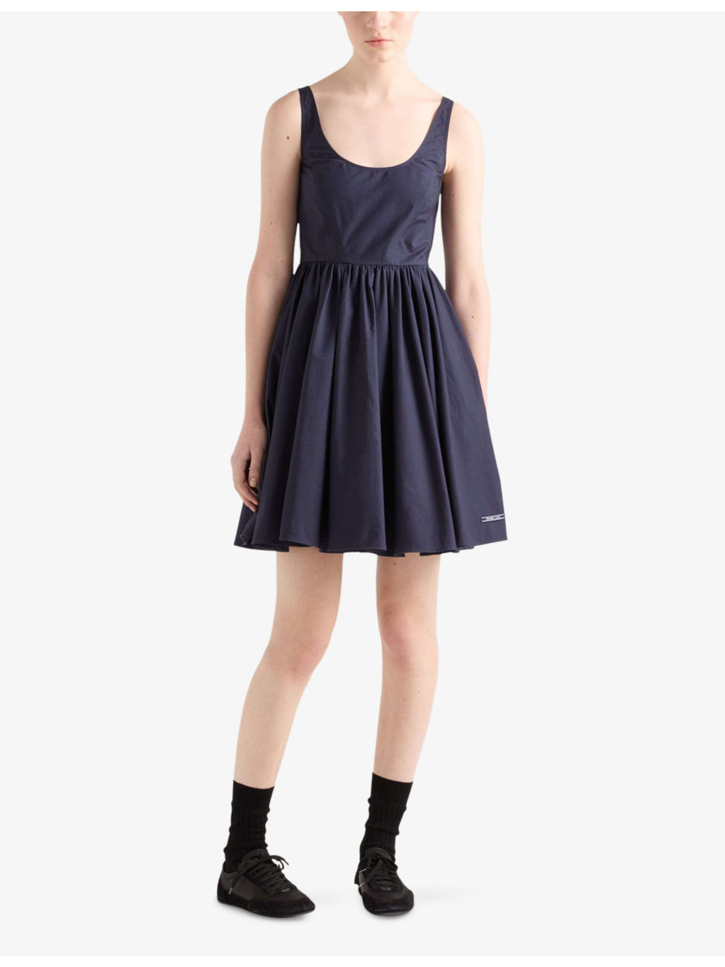 Sleeveless Logo-Tab Cotton Mini Dress - 2