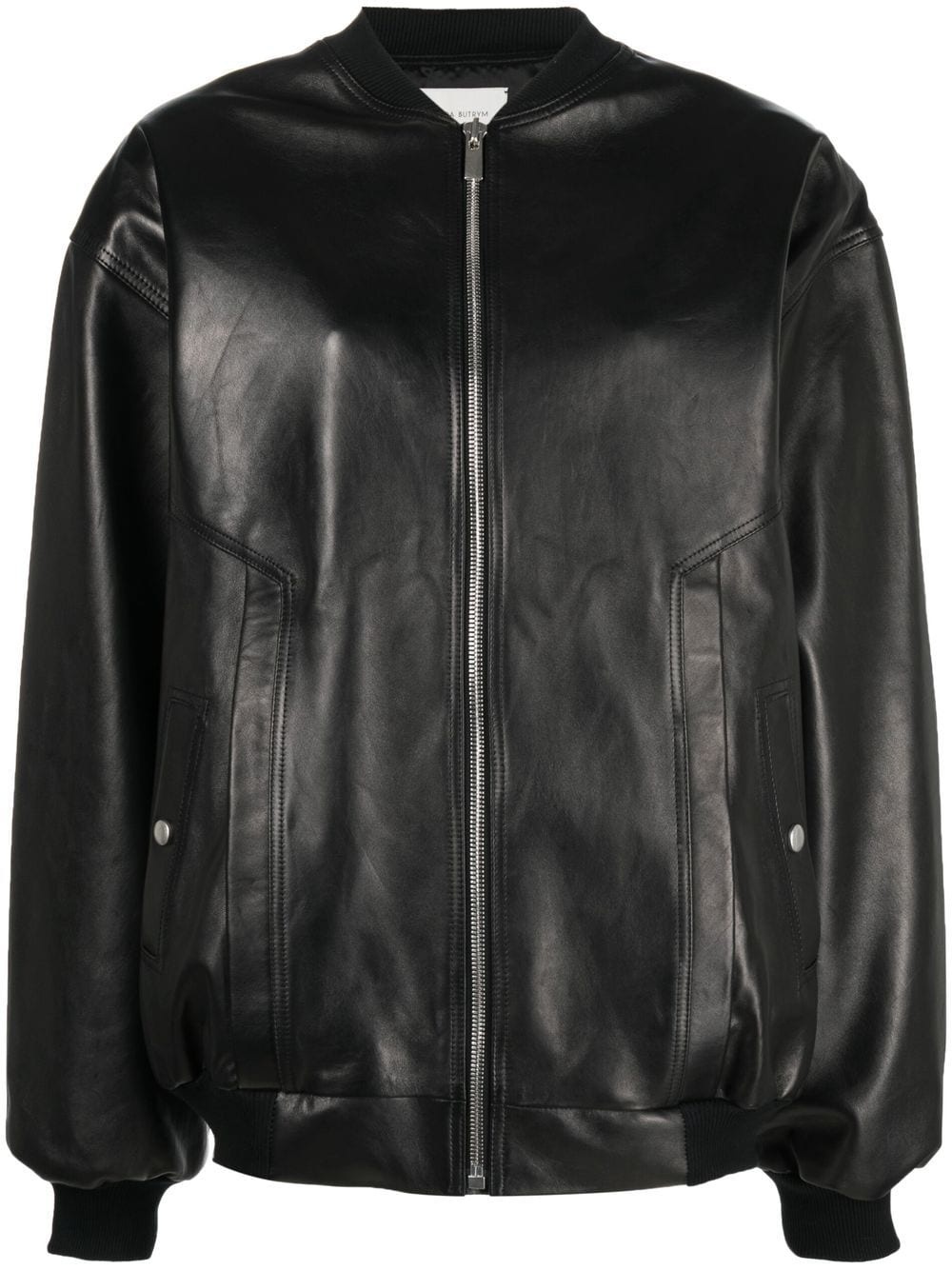 zip-up sheepskin bomber jacket - 1