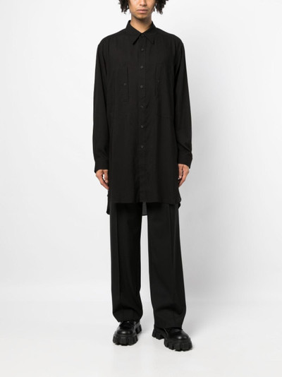 Yohji Yamamoto pointed-collar long-length shirt outlook