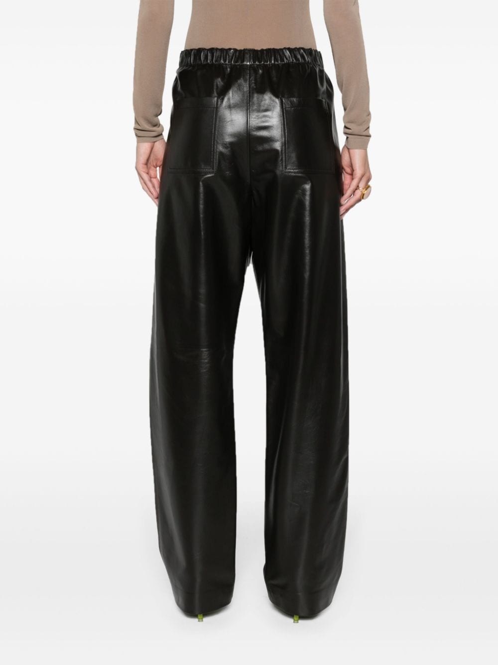 straight-leg leather trousers - 4