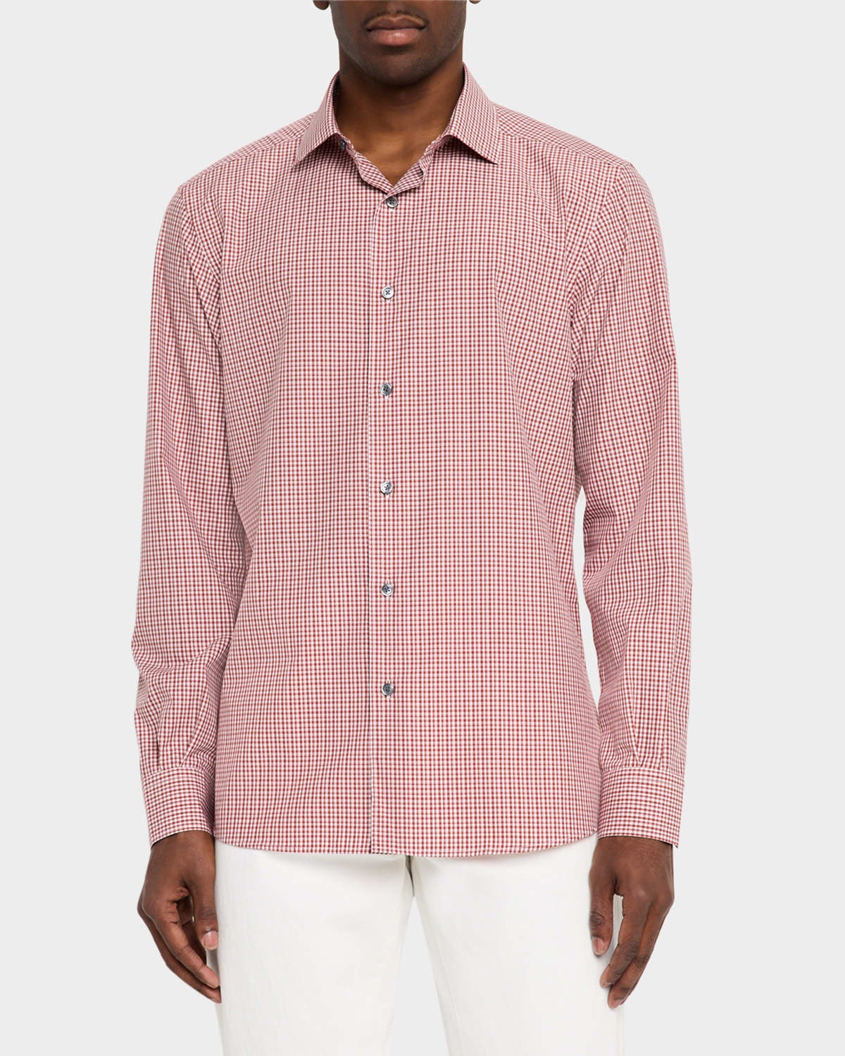 Men's Cotton Check Casual Button-Down Shirt - 4