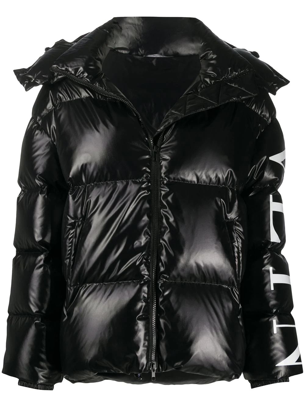 VLTN logo-print padded jacket - 1