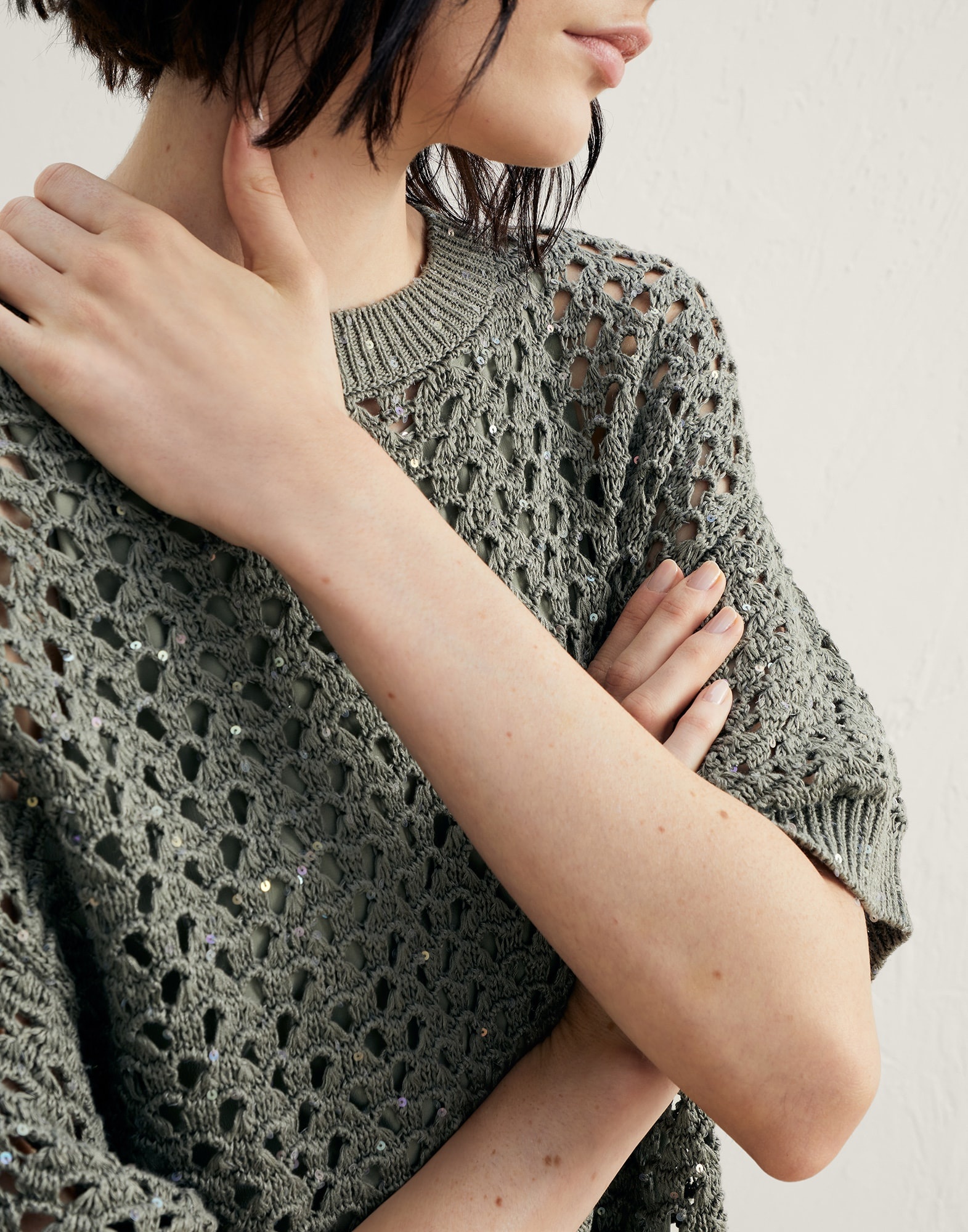 Dazzling Net knit dress in cotton, linen and silk - 3
