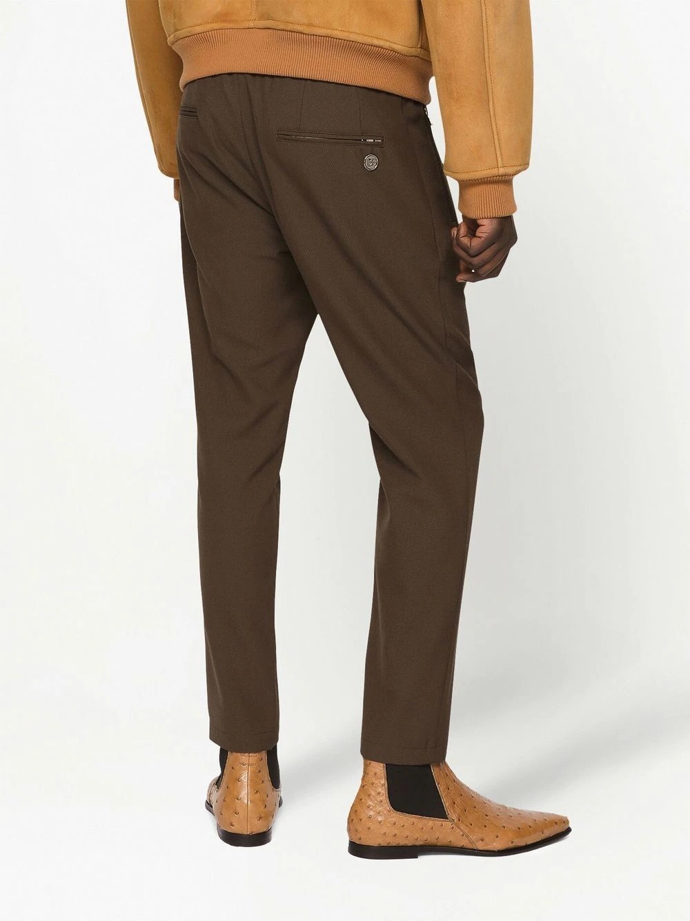 wool-gabardine track trousers - 4