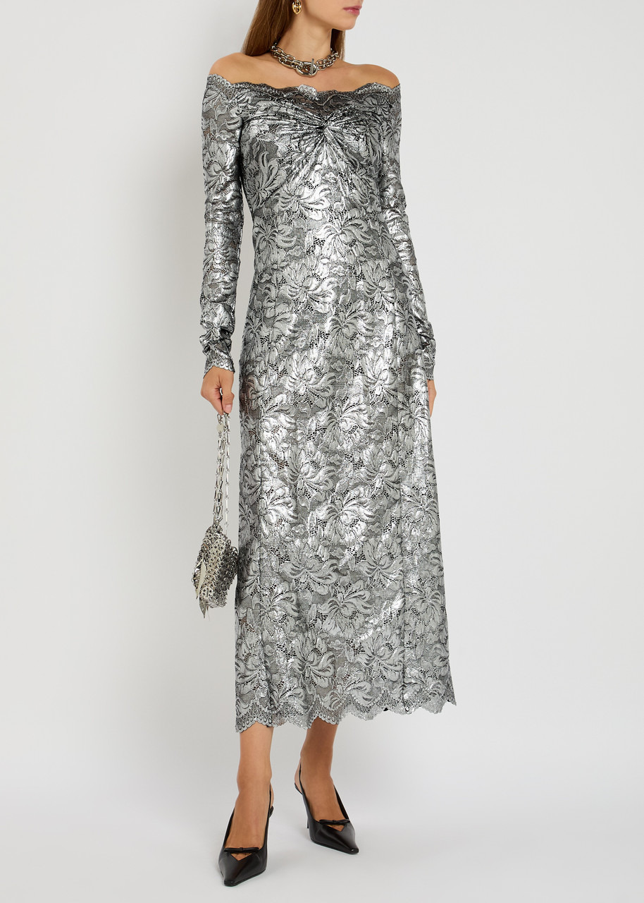 Rabanne Metallic Stretch-guipure Lace Gown - 4