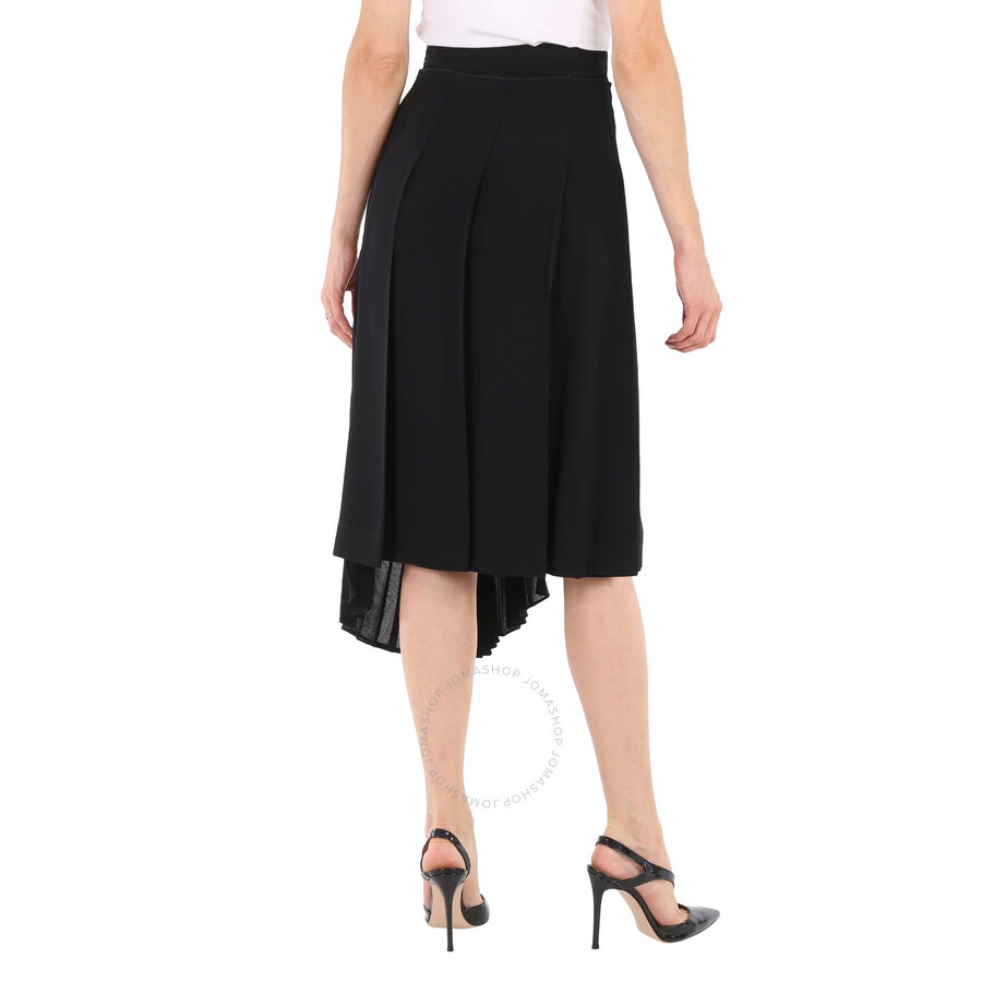 Moncler Ladies Black Asymmetric Pleated Skirt - 6