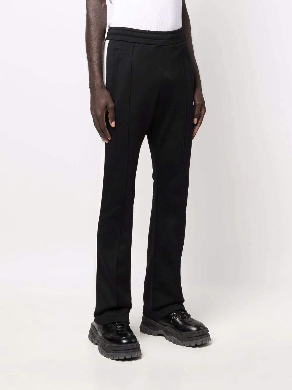 two-tone straight-leg trousers - 3