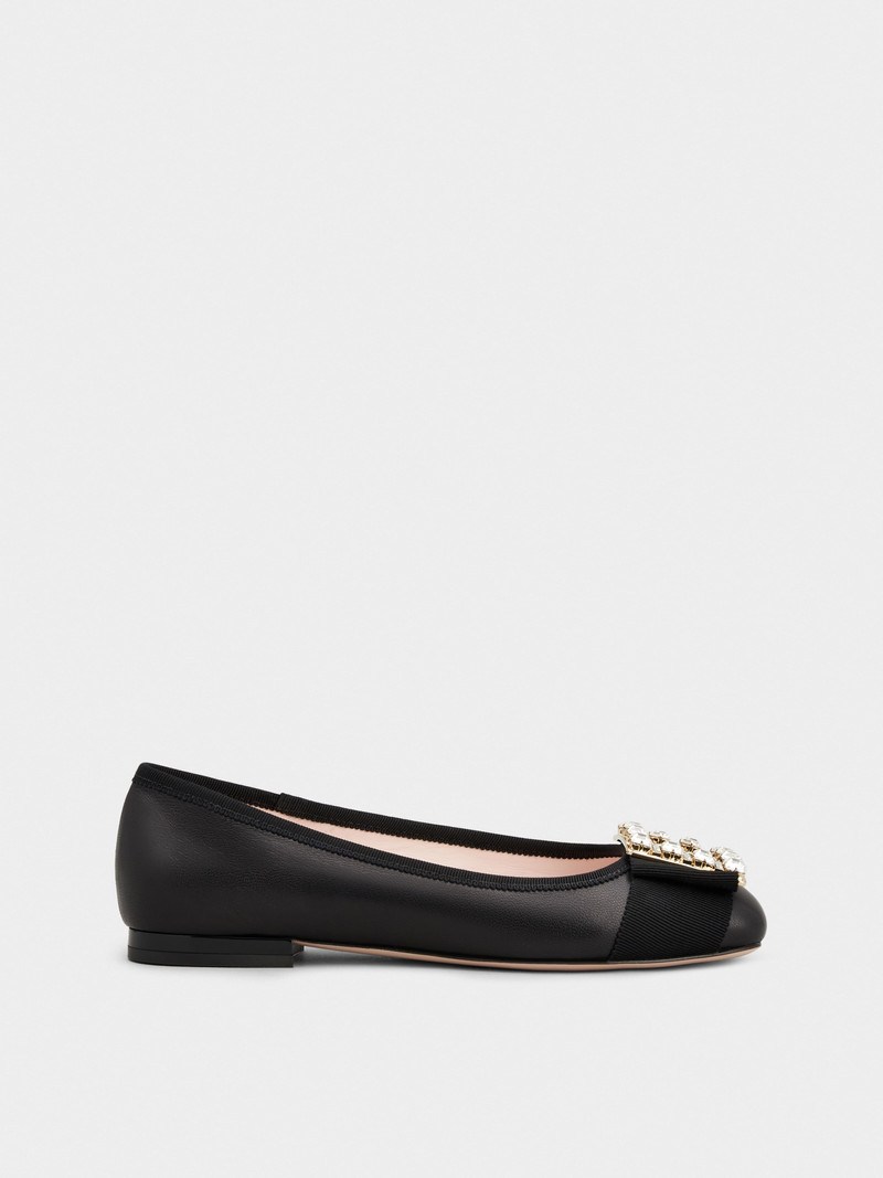 Très Vivier Strass Buckle Ballerinas in Nappa Leather - 1