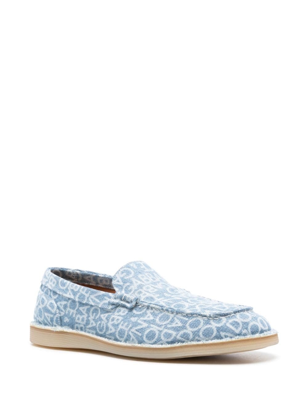 logo-print denim loafers - 2