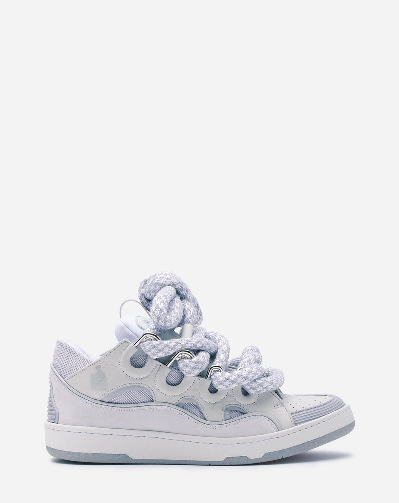 CURB SNEAKERS IN LEATHER WITH SNAKE LACES - 1