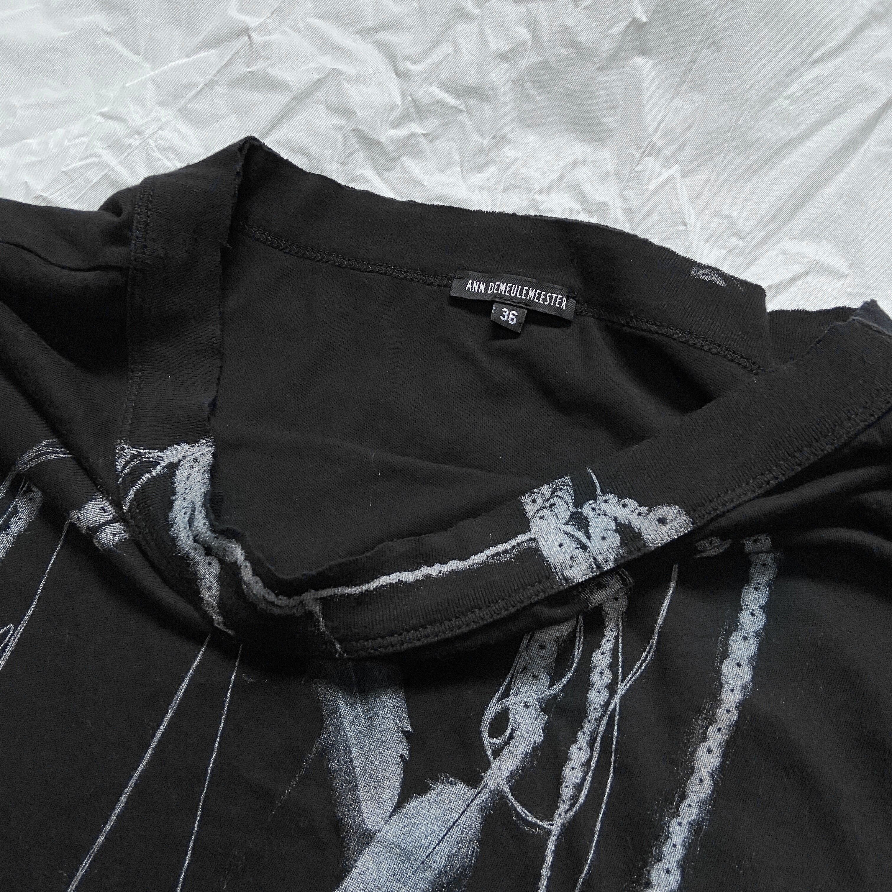Ann Demeulemeester spring 2017 bondage Trompe I’oeil necklace print asymmetrical tee 36 - 7
