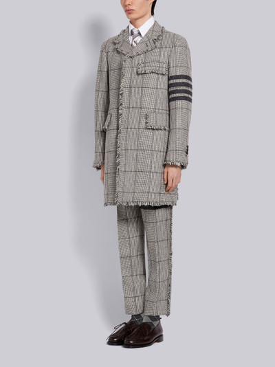 Thom Browne Black and White Prince of Wales Oversized Check Hunting Wool Tweed Frayed Unconstructed Classic Ches outlook