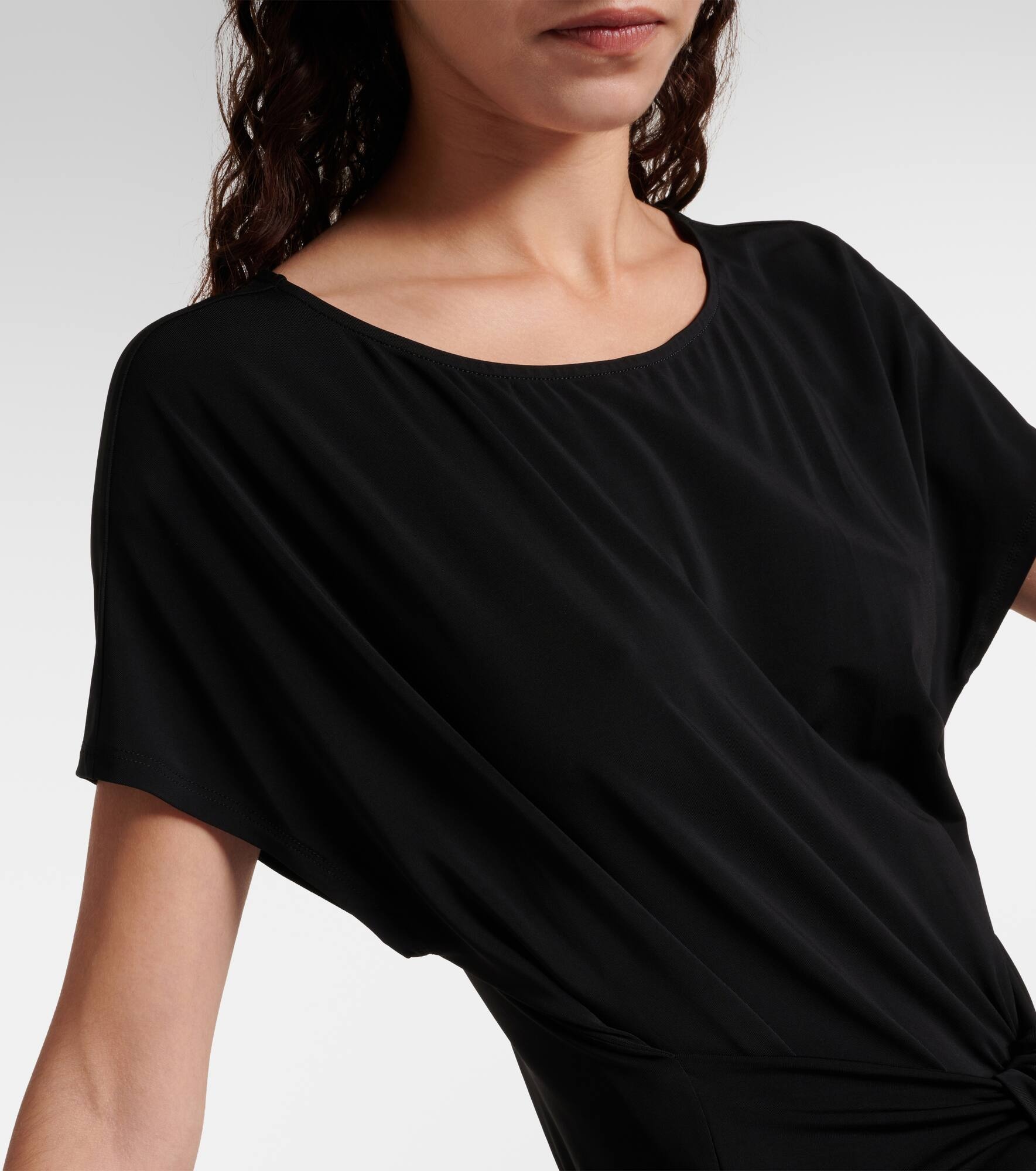 Belted jersey midi dress - 4