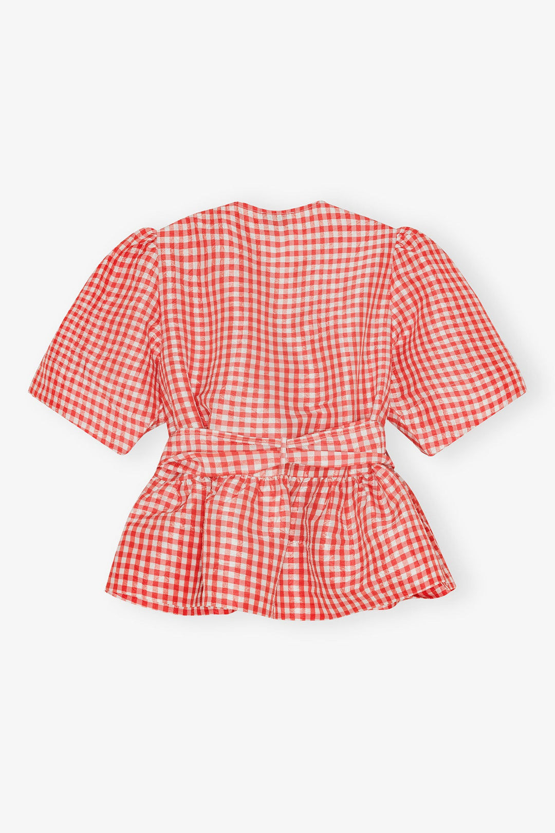 Crinkled Taffeta Check Tie Strap Top - 2