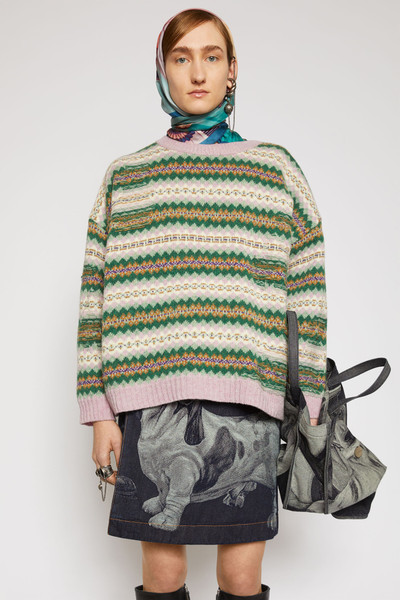 Acne Studios Fair isle sweater green/pink multi outlook