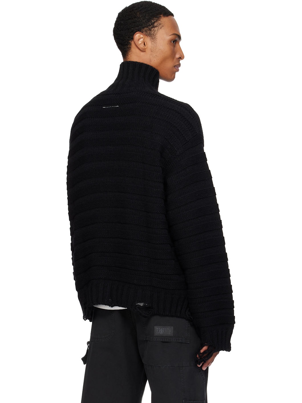 Black Wool Turtleneck - 3