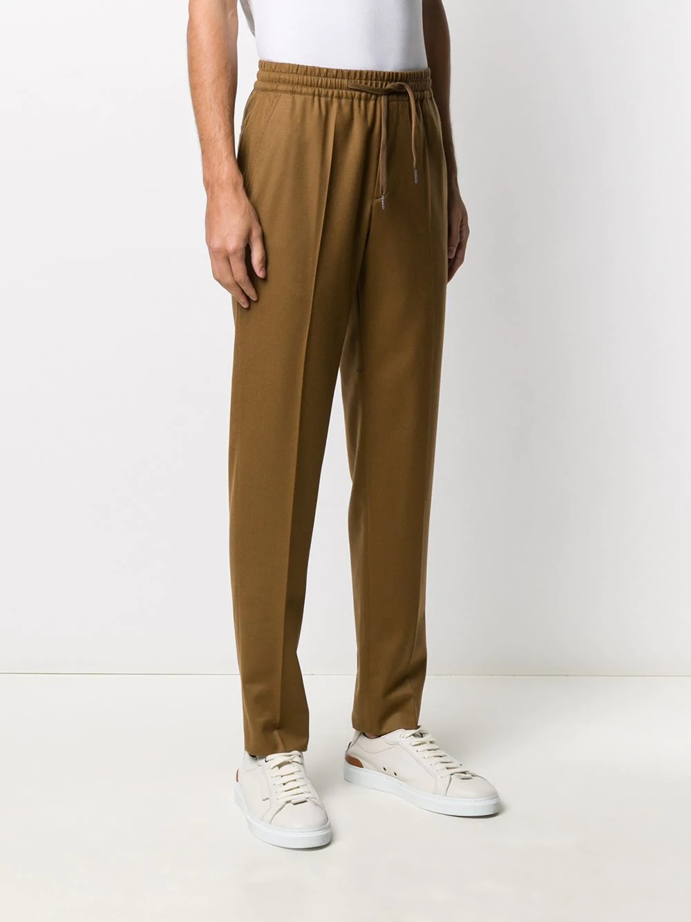 straight-leg drawstring trousers - 3