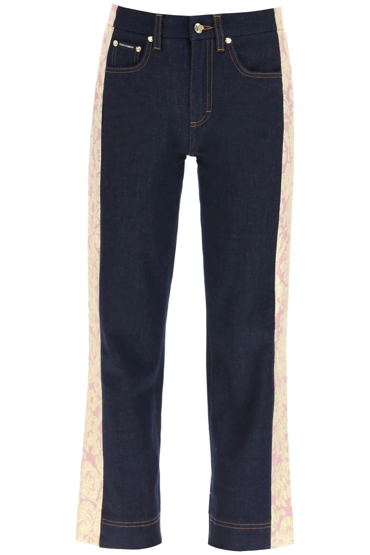 JEANS WITH BROCADE BANDS - 1