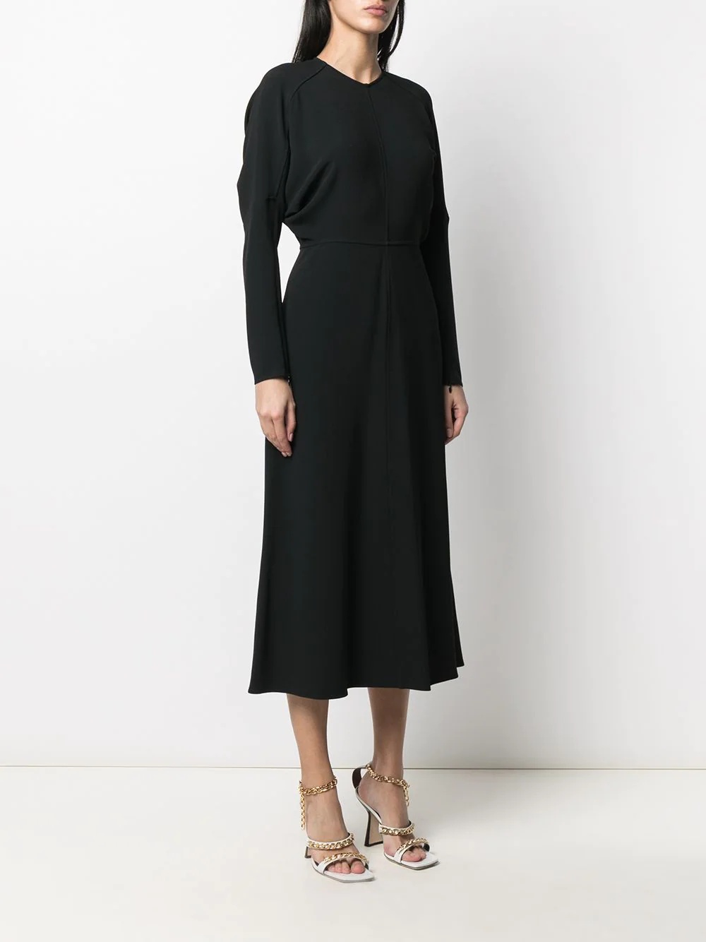 dolman-sleeve midi dress - 3