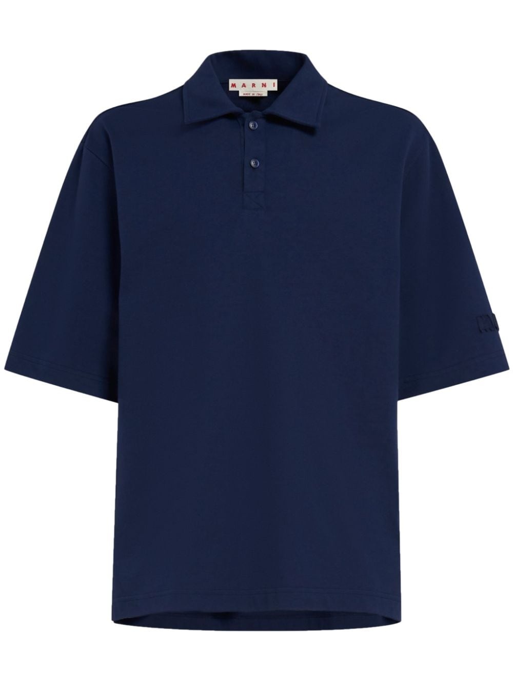 logo-patch cotton polo shirt - 1