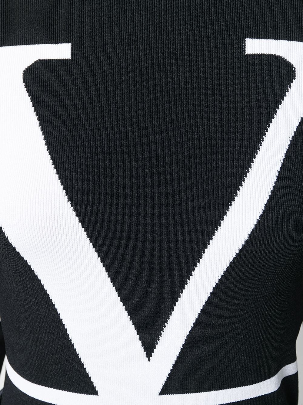 V logo ribbed knit top - 5