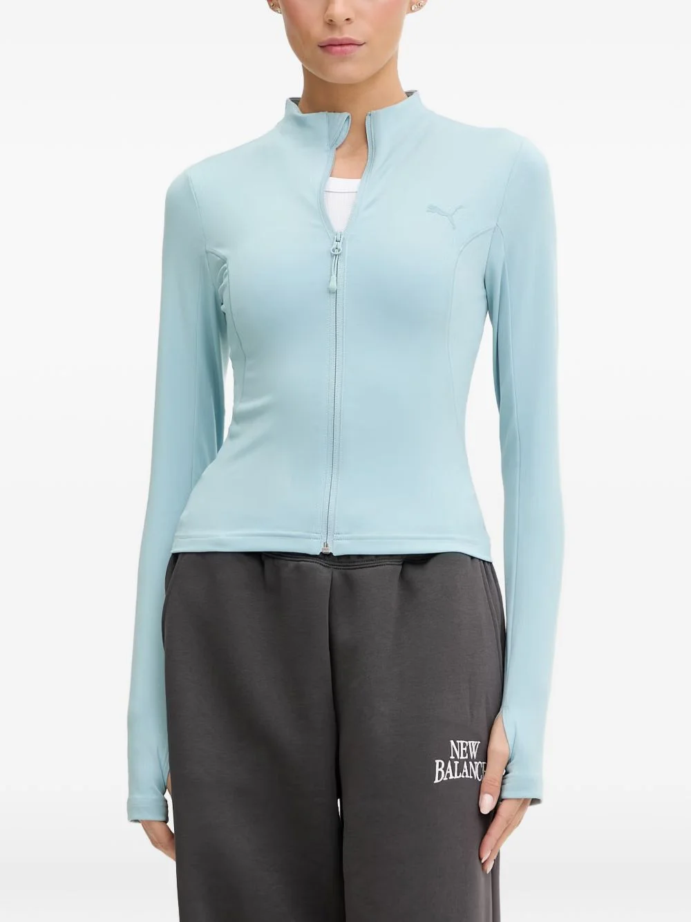logo-print zip-up jacket - 1