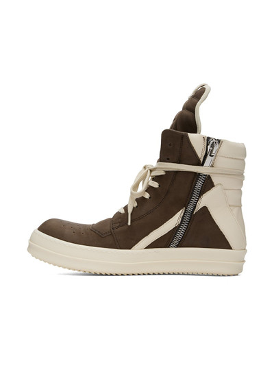 Rick Owens Brown & Off-White Porterville Geobasket Sneakers outlook