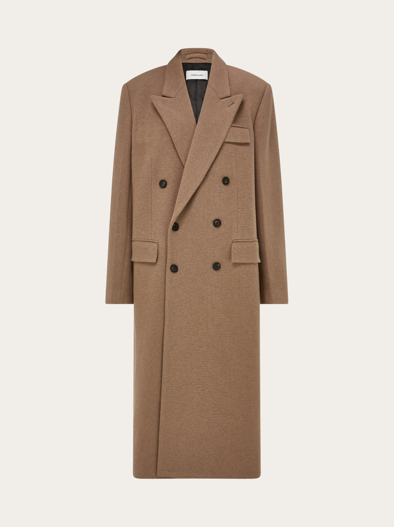 Jersey interlock double breasted coat 1