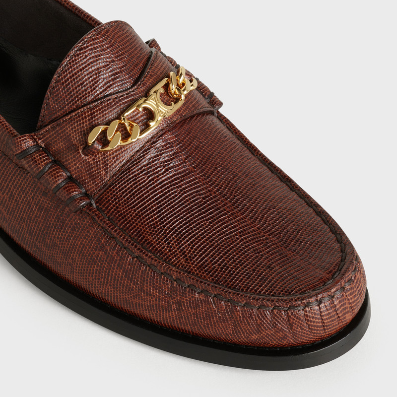 CELINE LUCO CHAIN TRIOMPHE LOAFER IN KARUNG STAMPED KIDSKIN 4