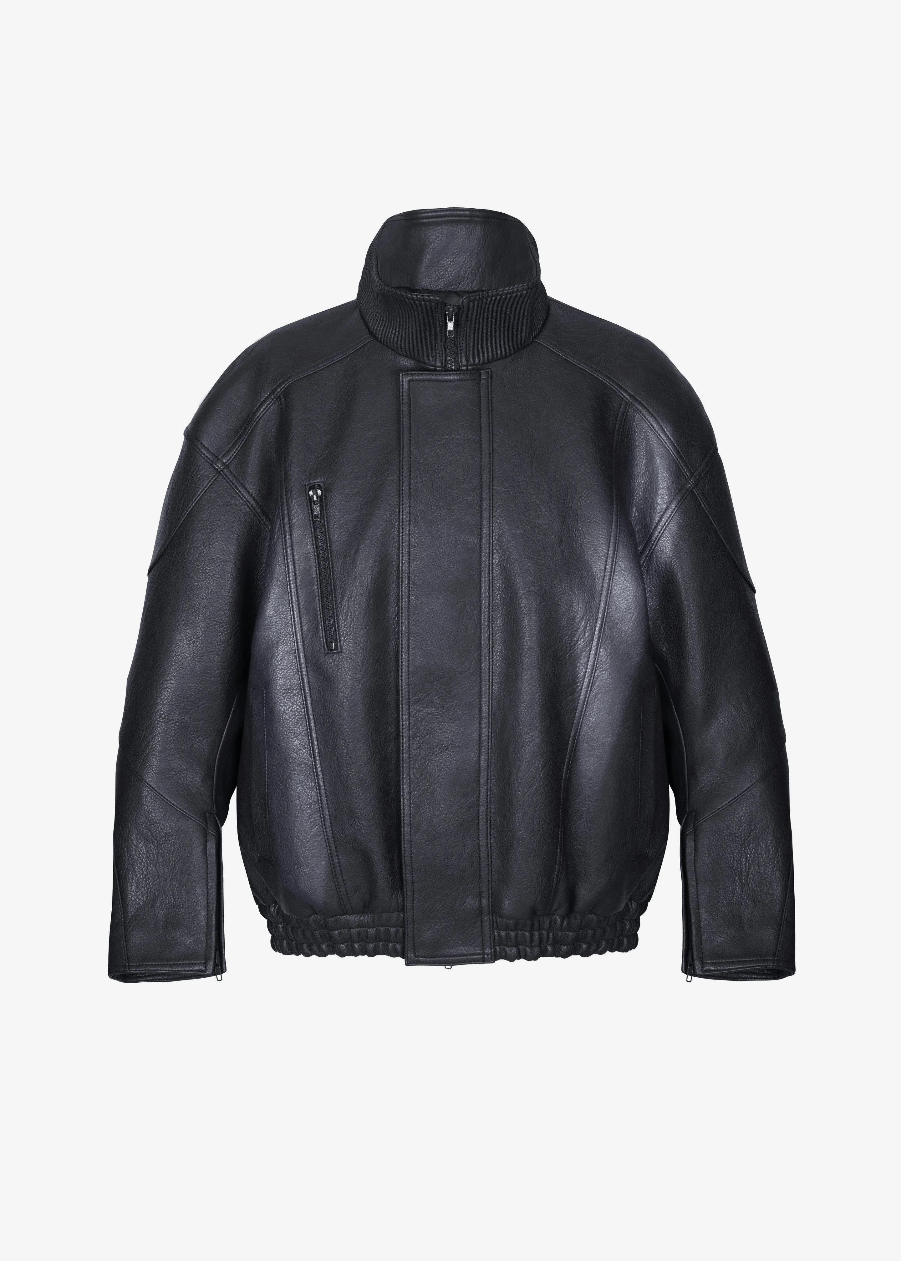 Zion Quilted Bomber Jacket - Black - 1