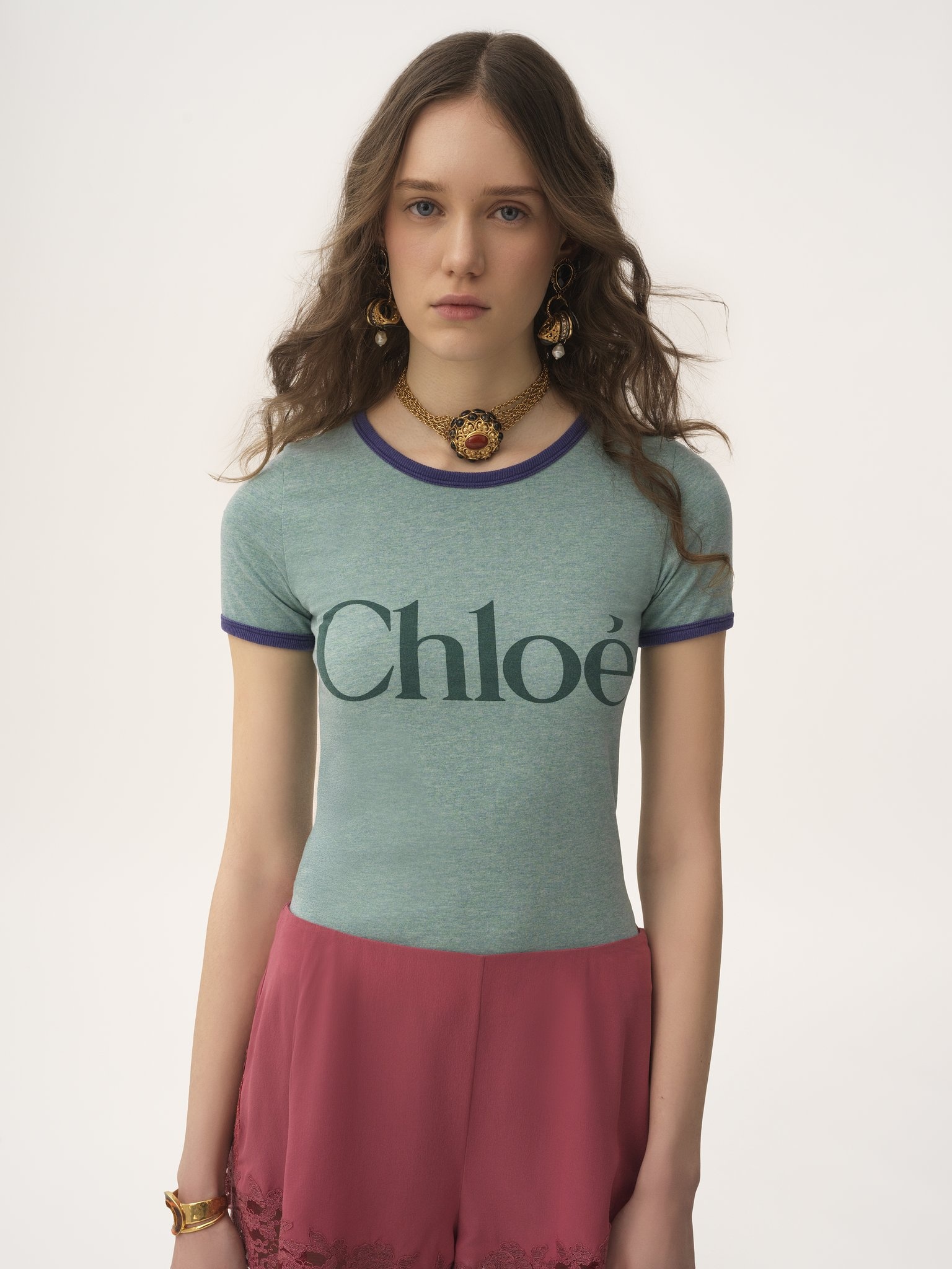 FITTED LOGO T-SHIRT IN COTTON-MIX JERSEY - 4