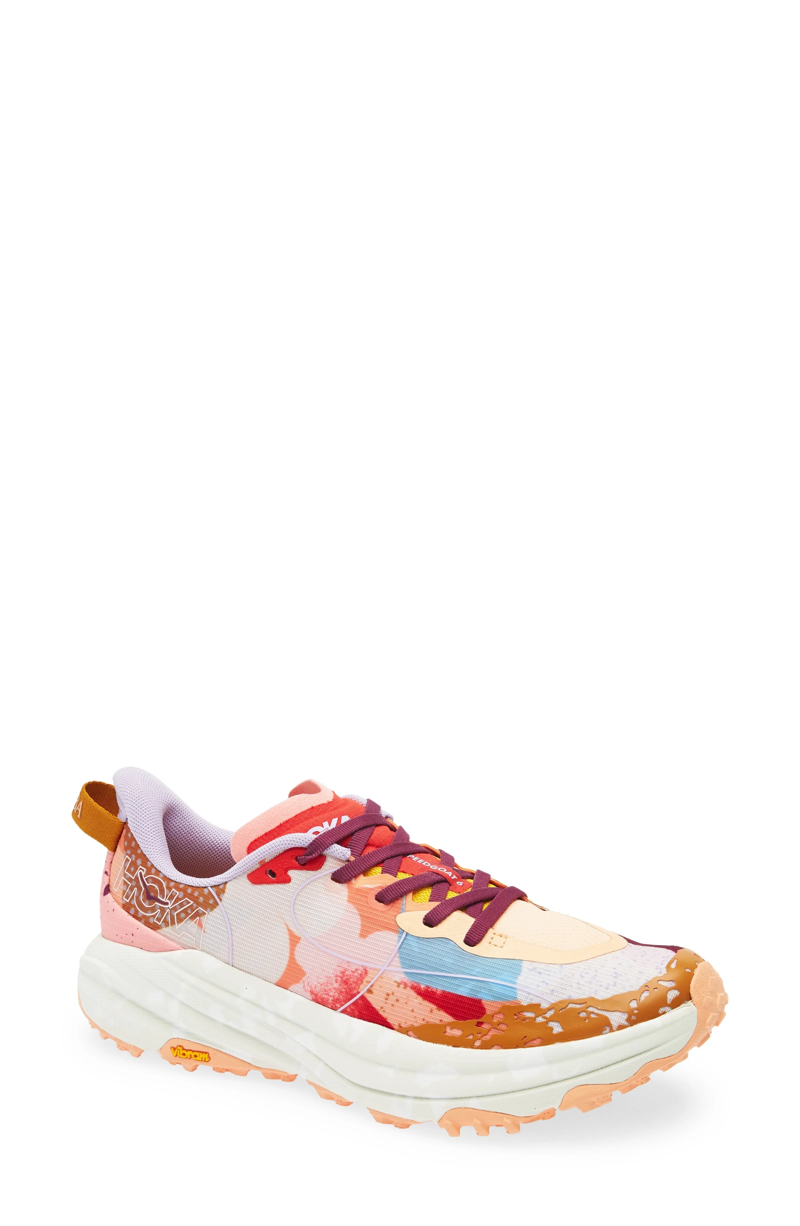 HOKA Speedgoat 6 Studio Proba Trail Running Shoe in Cadmium Orange /Whisper Green at Nordstrom - 1