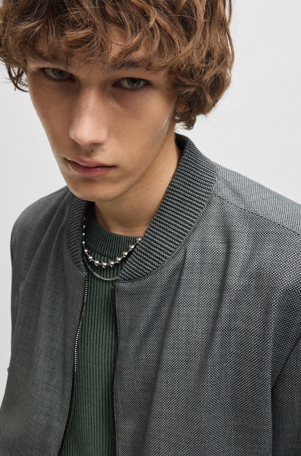 SLIM-FIT JACKET IN MICRO-PATTERNED BIRDSEYE CLOTH - 5