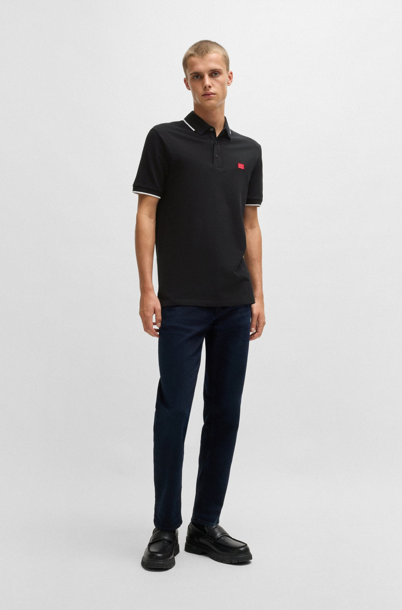 HUGO SLIM-FIT POLO SHIRT WITH RED LOGO LABEL outlook