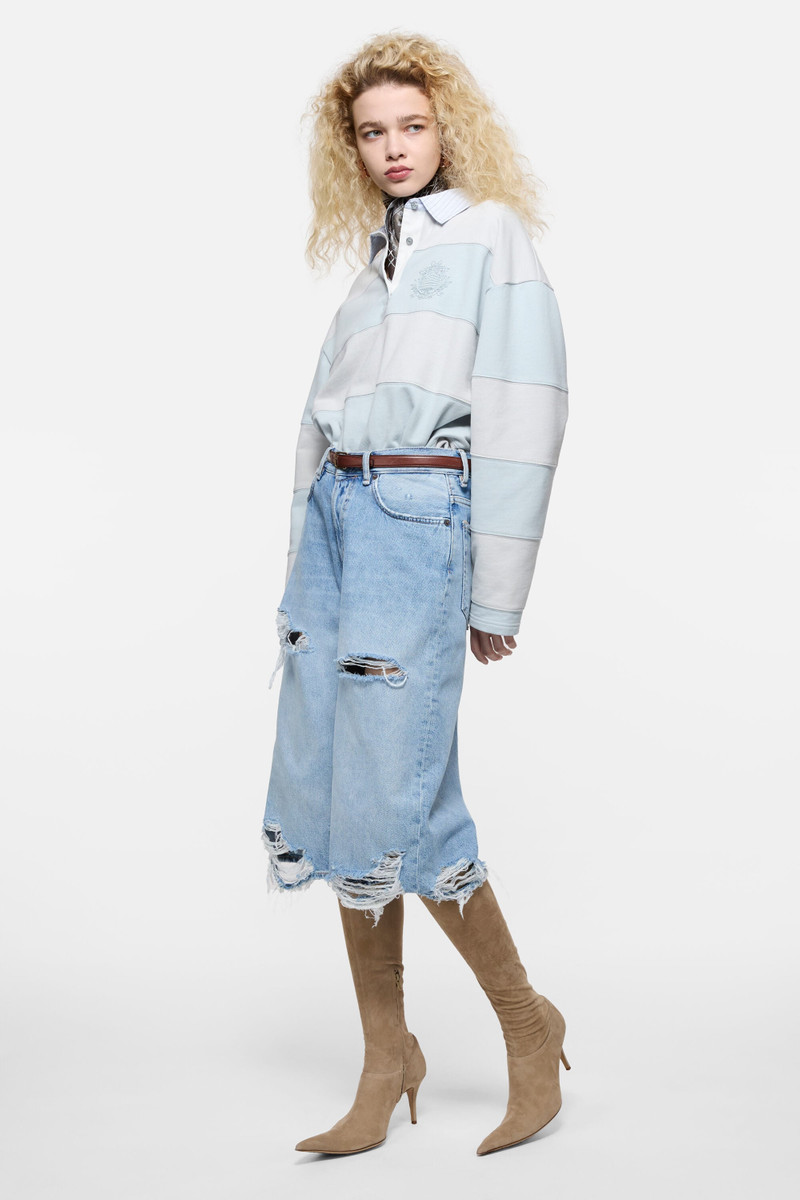 Acne Studios Distressed denim shorts - Light blue outlook