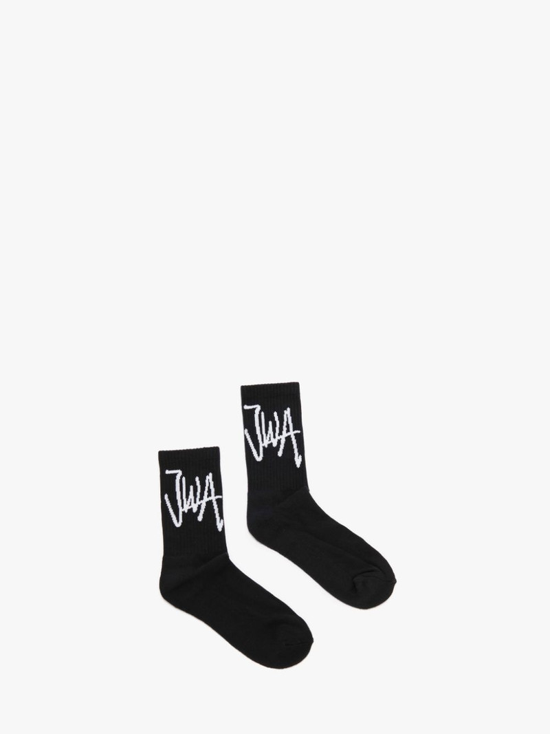 HAND WRITTEN JWA LOGO SHORT ANKLE SOCKS 1