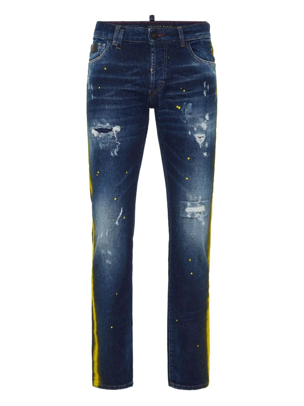 paint-splatter stripe jeans - 1