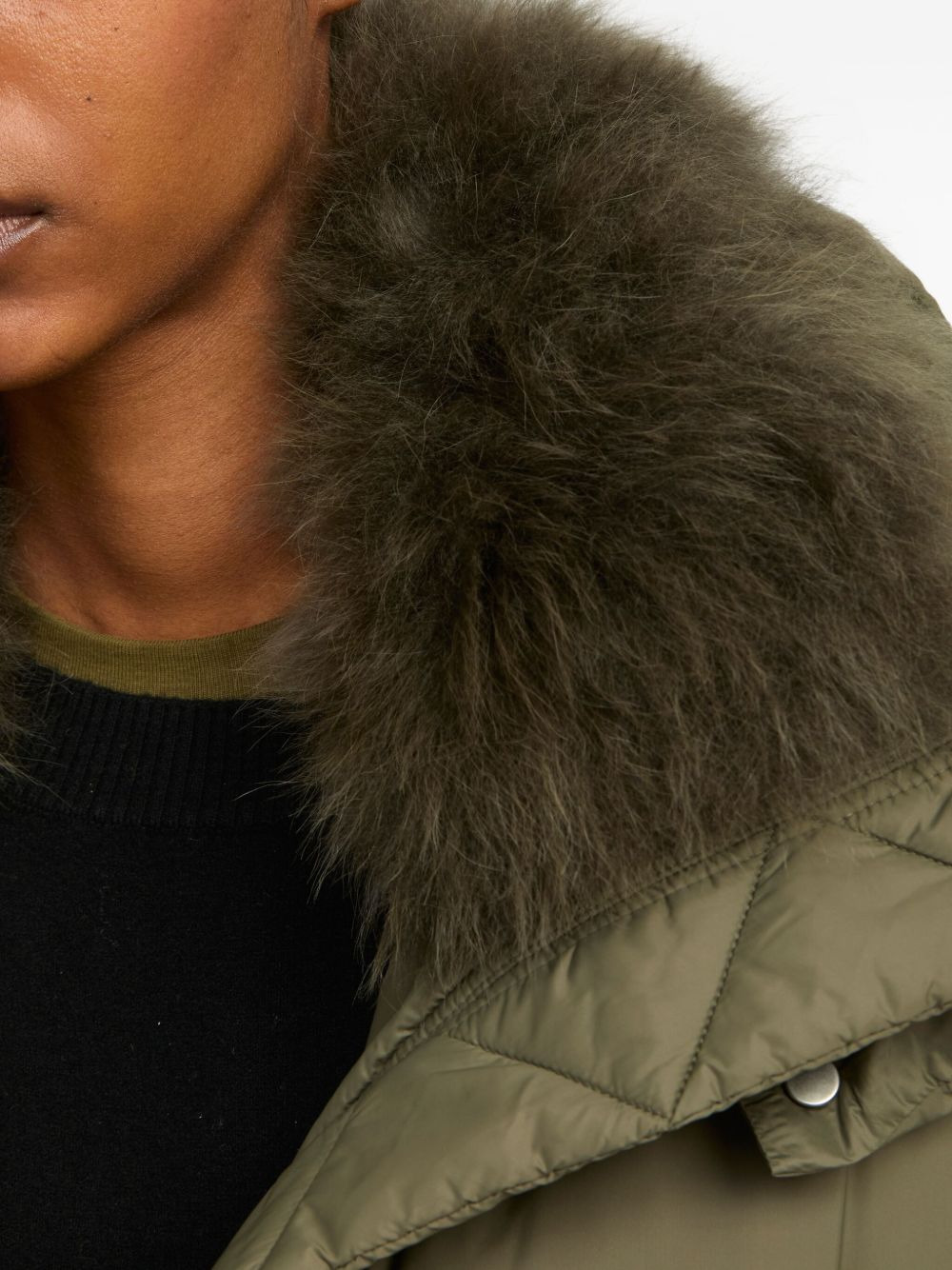 lambswool-collar down jacket - 5