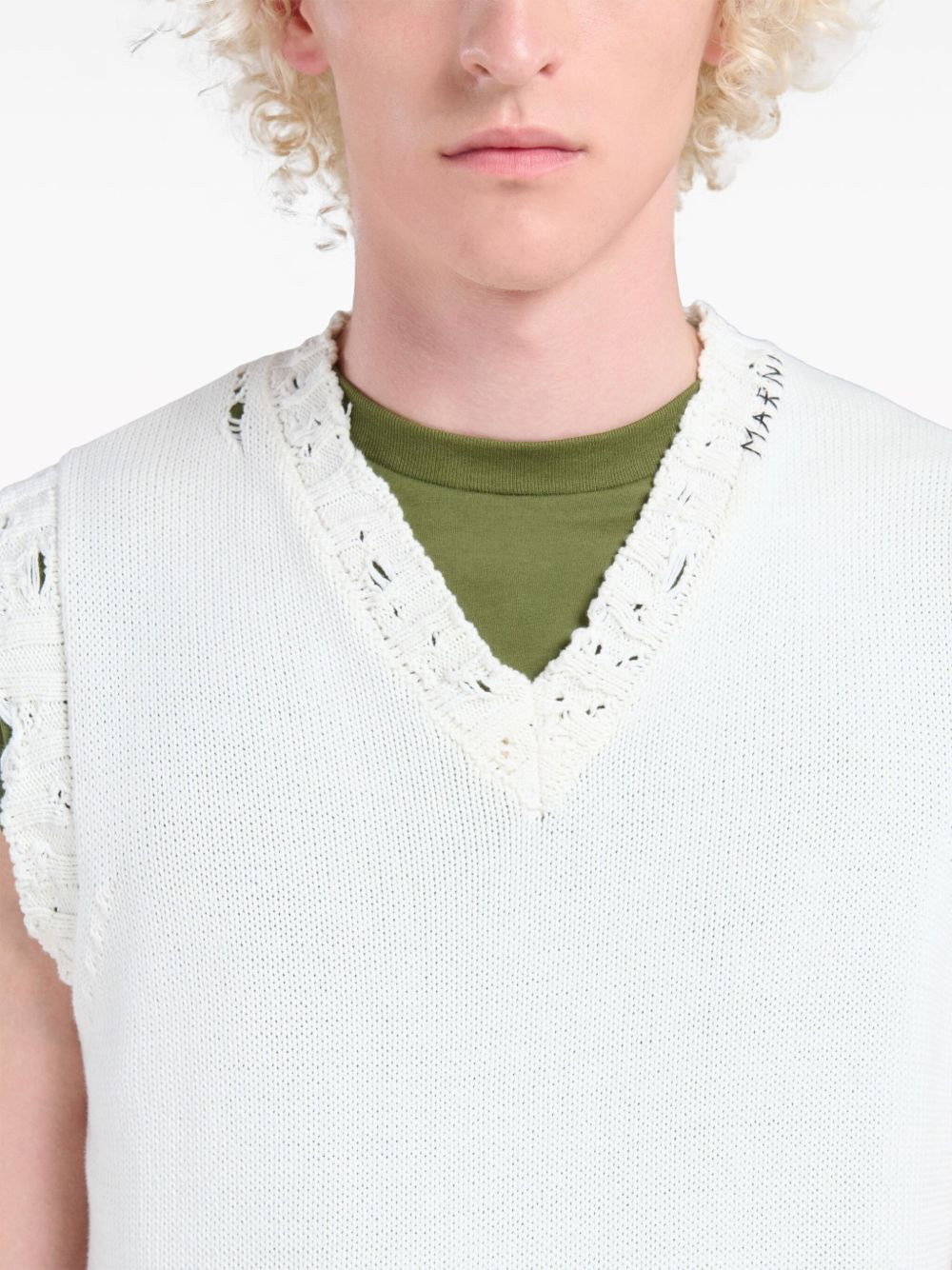 distressed sweater vest - 5