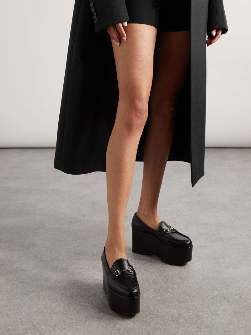 GUCCI Horsebit leather platform loafers outlook