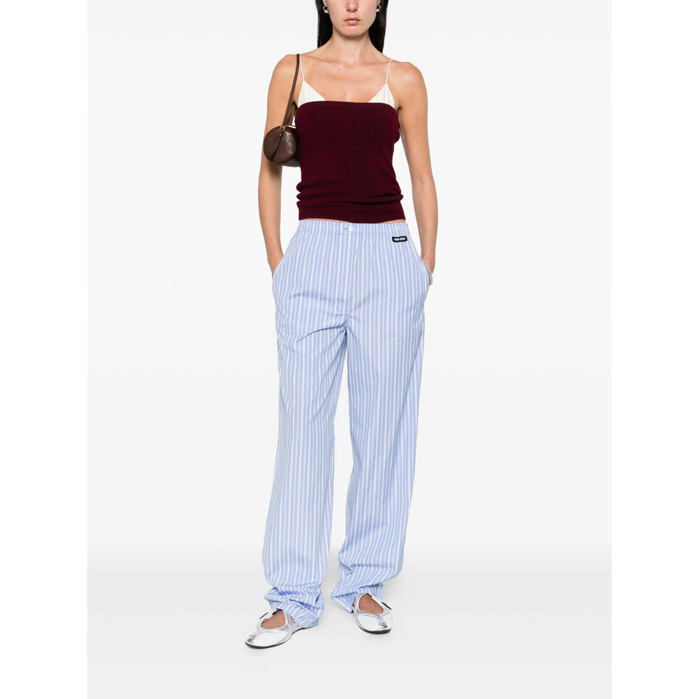 Miu Miu Blue Trousers - Straight Trousers Women - 3