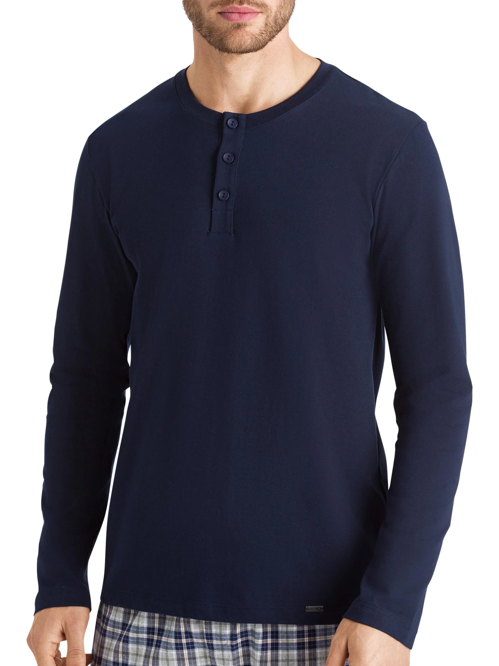 Men's Living Long-Sleeve Henley Top - Deep Navy - 1