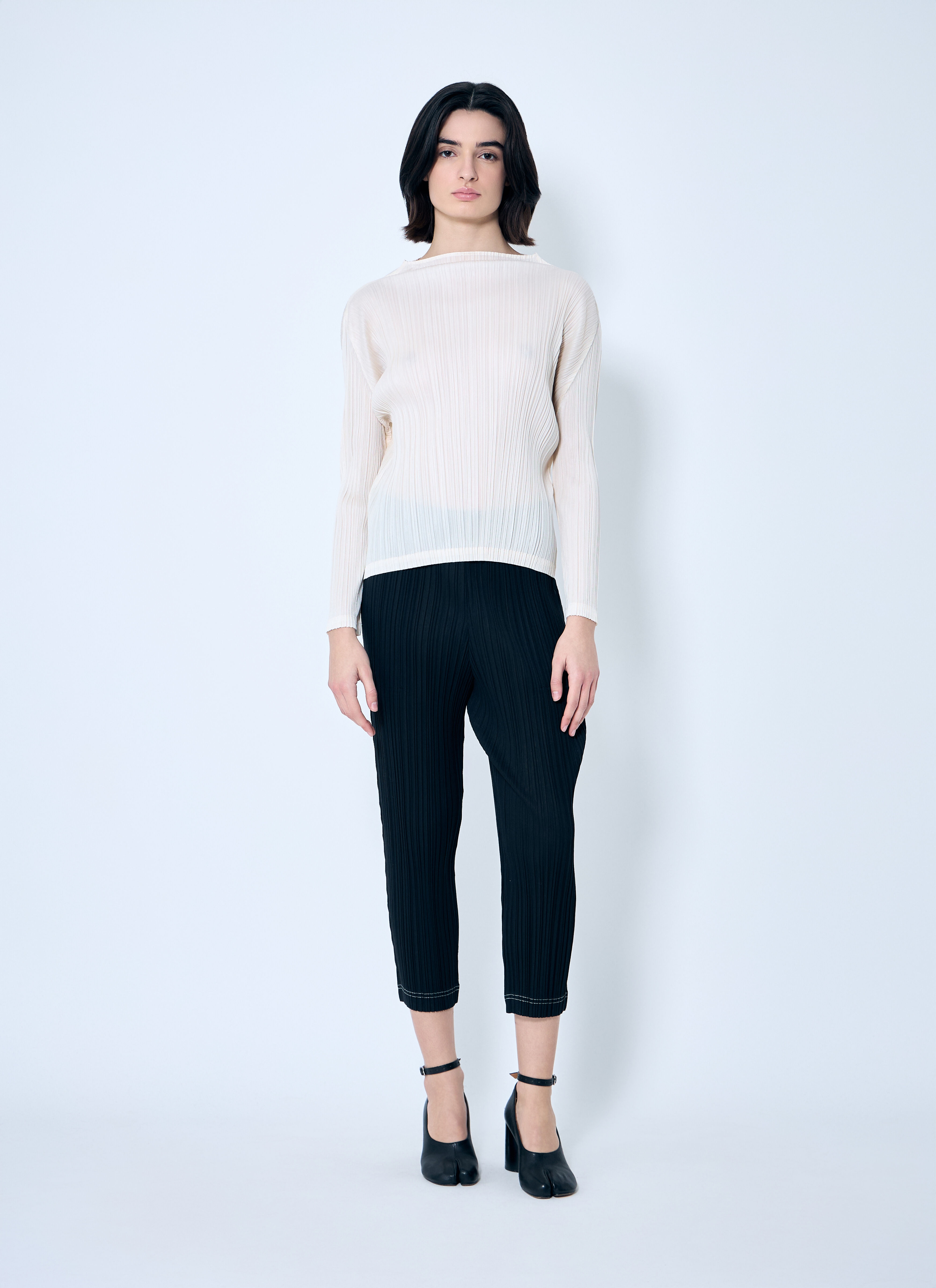 Pleated Cropped Pants - 2