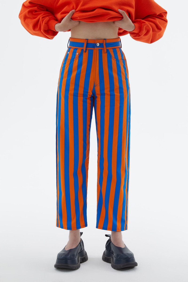 ORANGE & AZURE STRIPED PANTS 1
