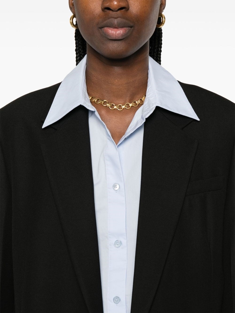 Wool blend single-breasted blazer jacket - 3