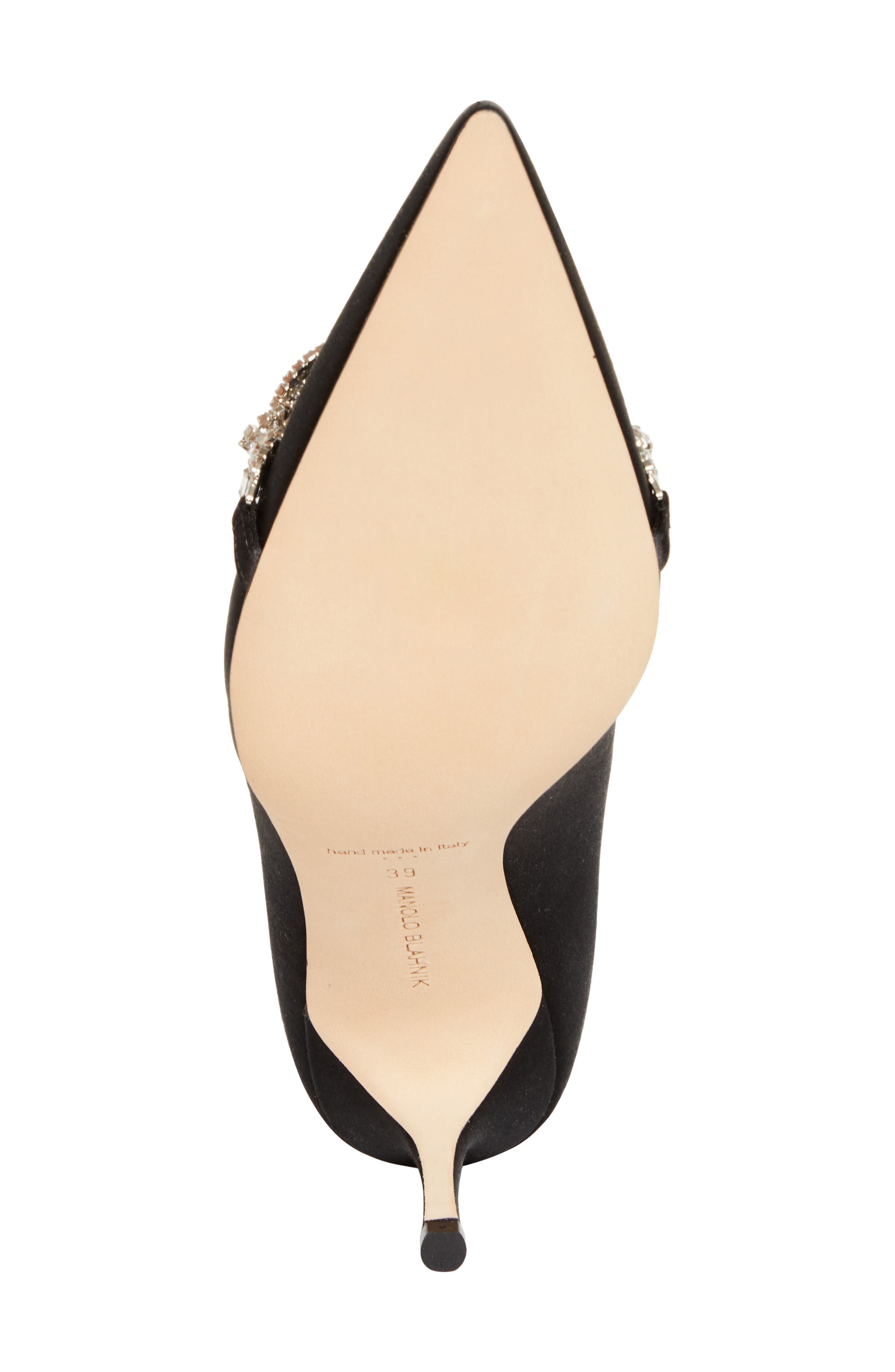 Manolo Blahnik Asapump Crystal Strap Pointed Toe Pump in Black at Nordstrom - 6