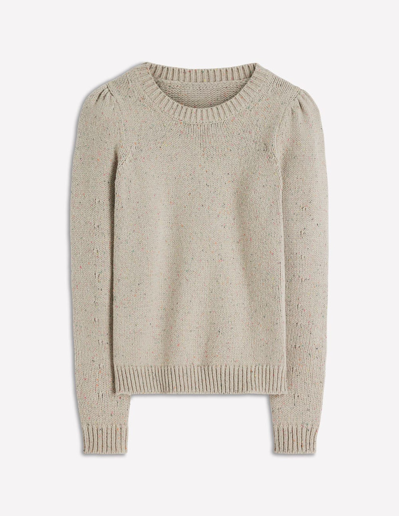 Davina Puff Sleeve Sweater-Ivory, Nep 7