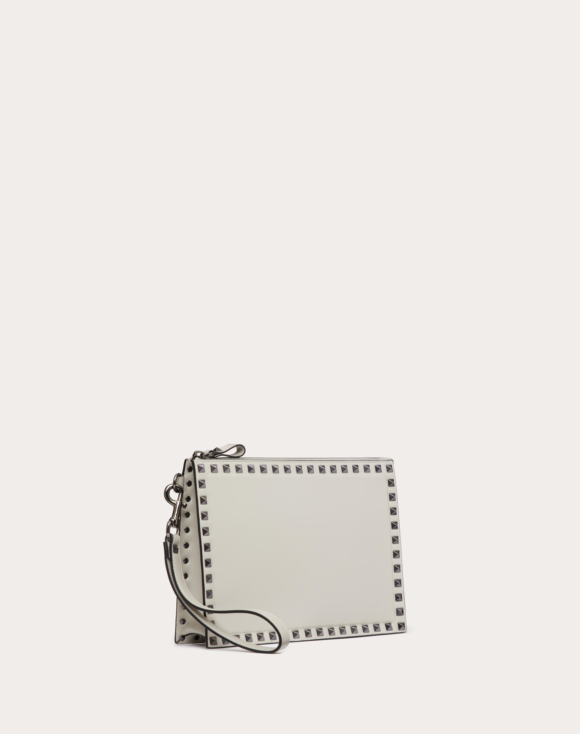 ROCKSTUD CALFSKIN POUCH - 3