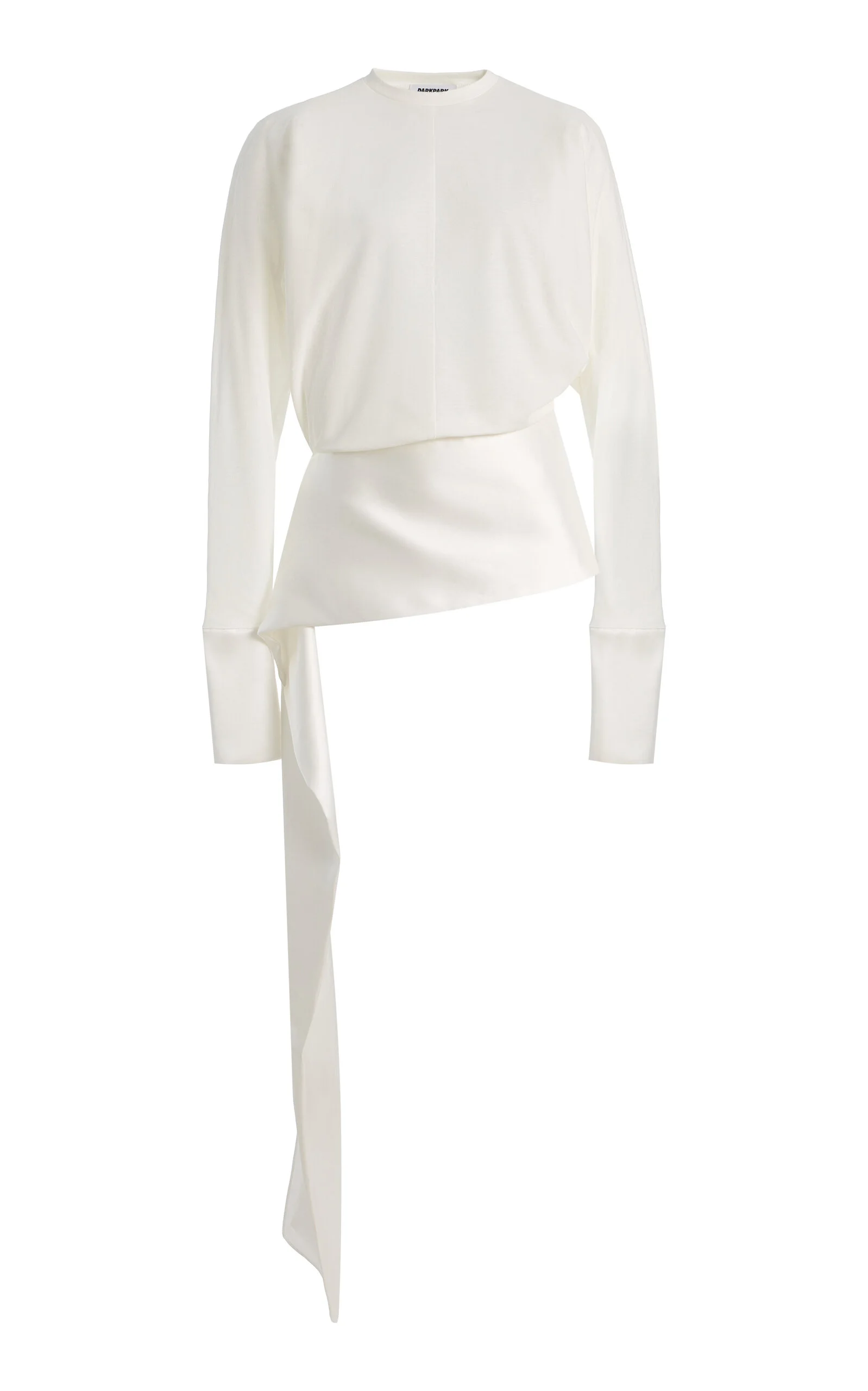 Luna Satin-Detailed Cotton Jersey Top white - 1