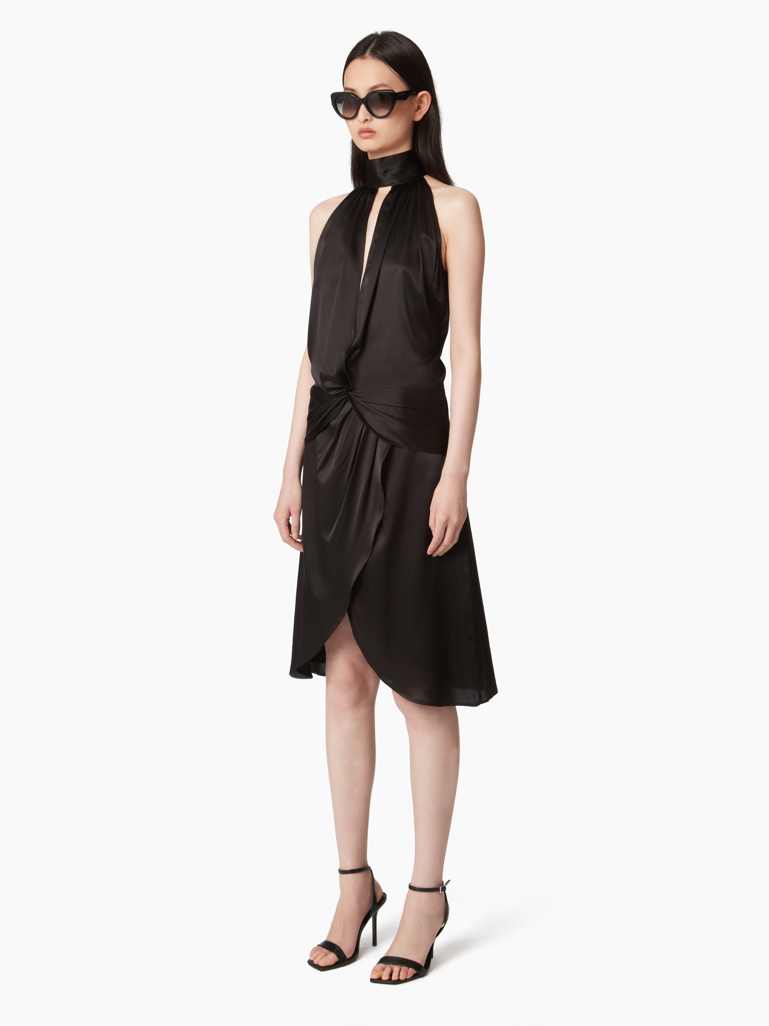HALTER DRESS WITH BOW DETAIL - 2
